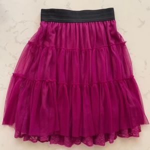 Fuchsia Tulle and Lace Skirt